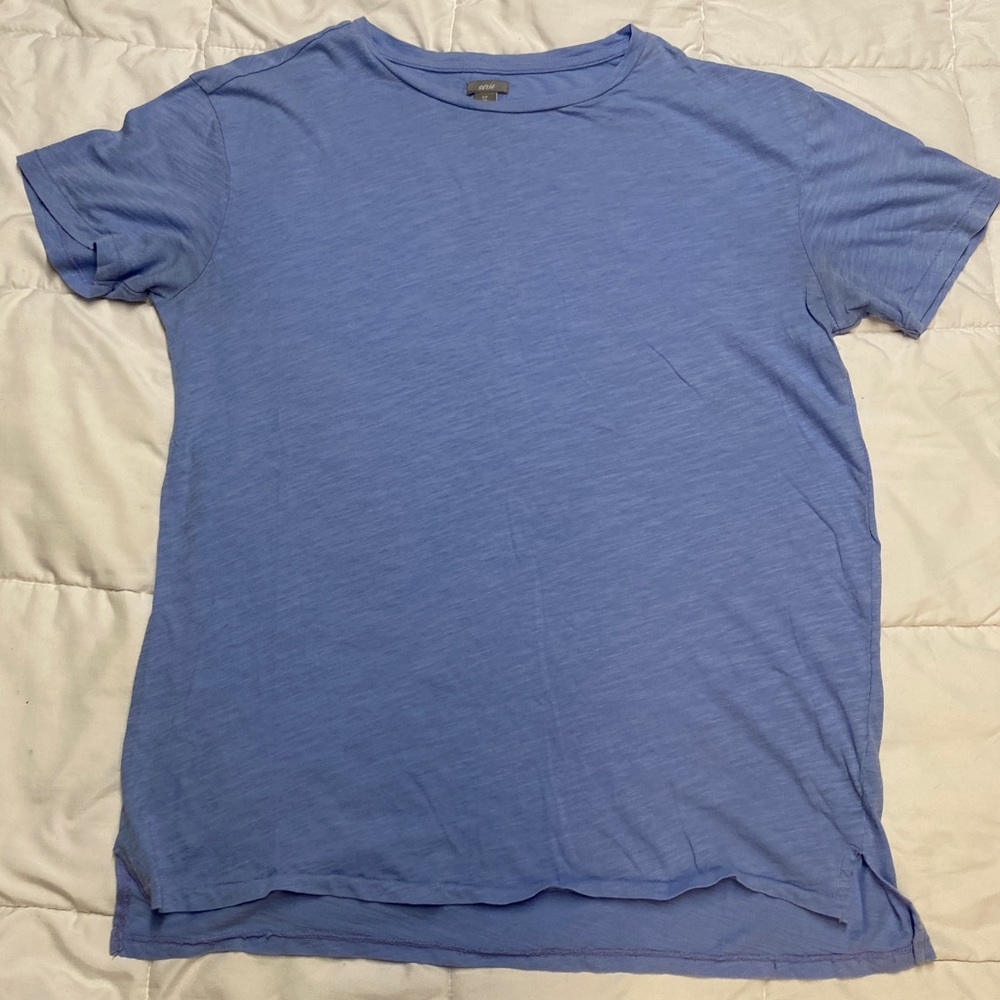 Aerie 100% Cotton Light Blue Scoop Neck Tee, Size Small
